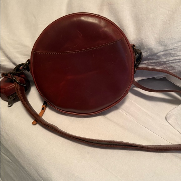 Love 41 chestnut Leather Crossbody Bag with Coin Pouch - Picture 3 of 7